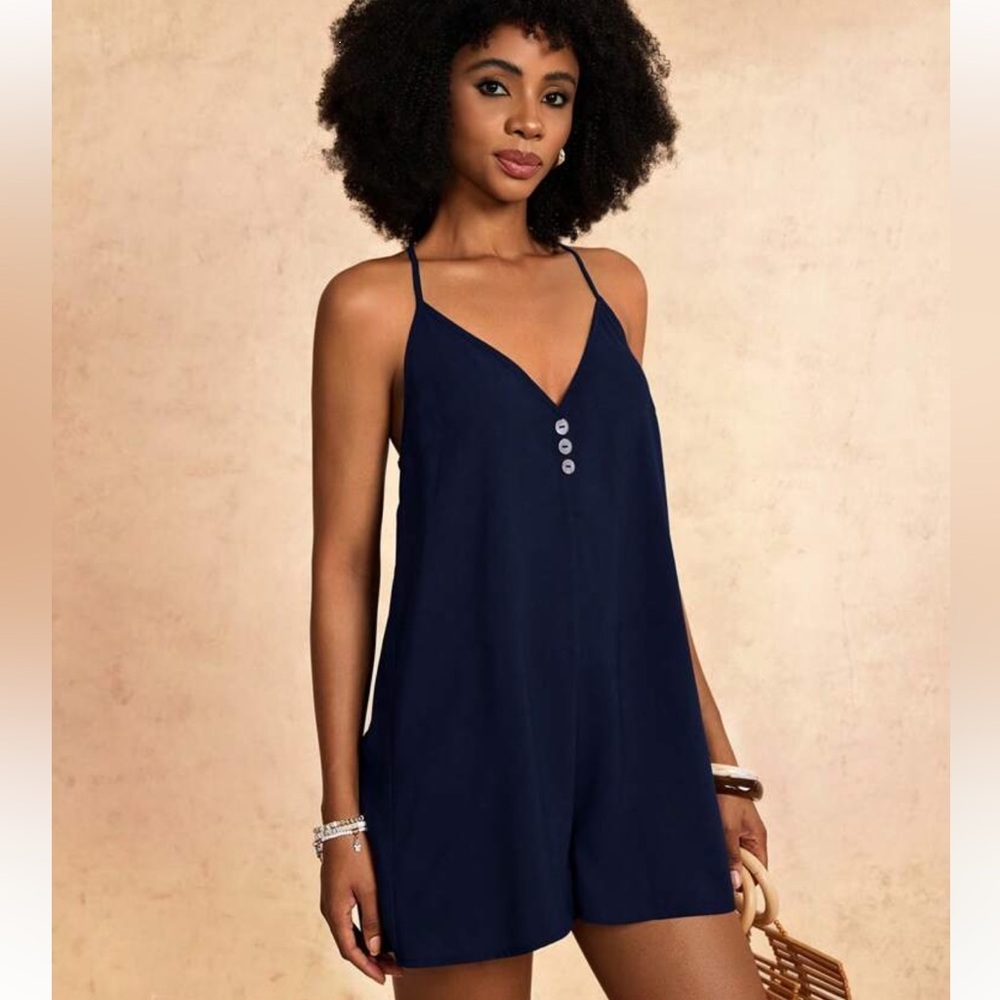 New Casual Style V-Neck Loose fit romper~ - Picture 6 of 8